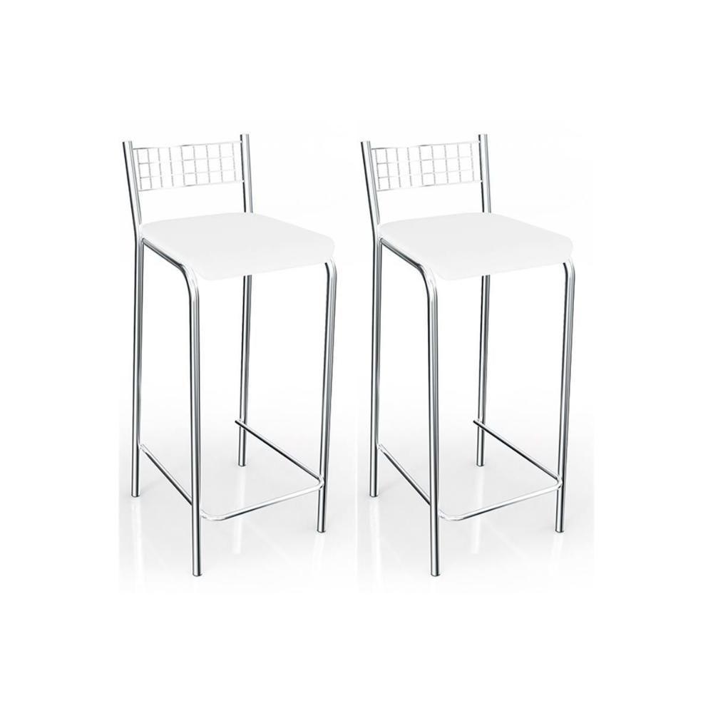 Kit 2 Banqueta De Cozinha Gênova 2b705cr Aço 2 Un Cromado-linho Bege Fendi - Kappesberg - 5