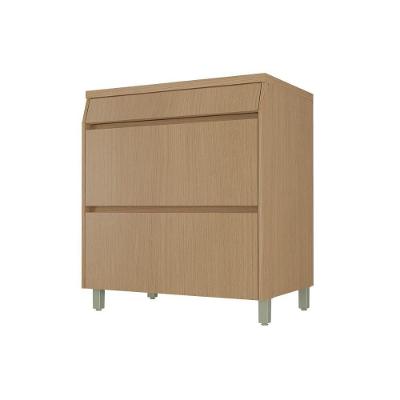 Gabinete De Cozinha Modulado C- Tampo Simone Mendes C- 1 Porta E 1 Gaveta 80cm Carvalho-greice - Nesher