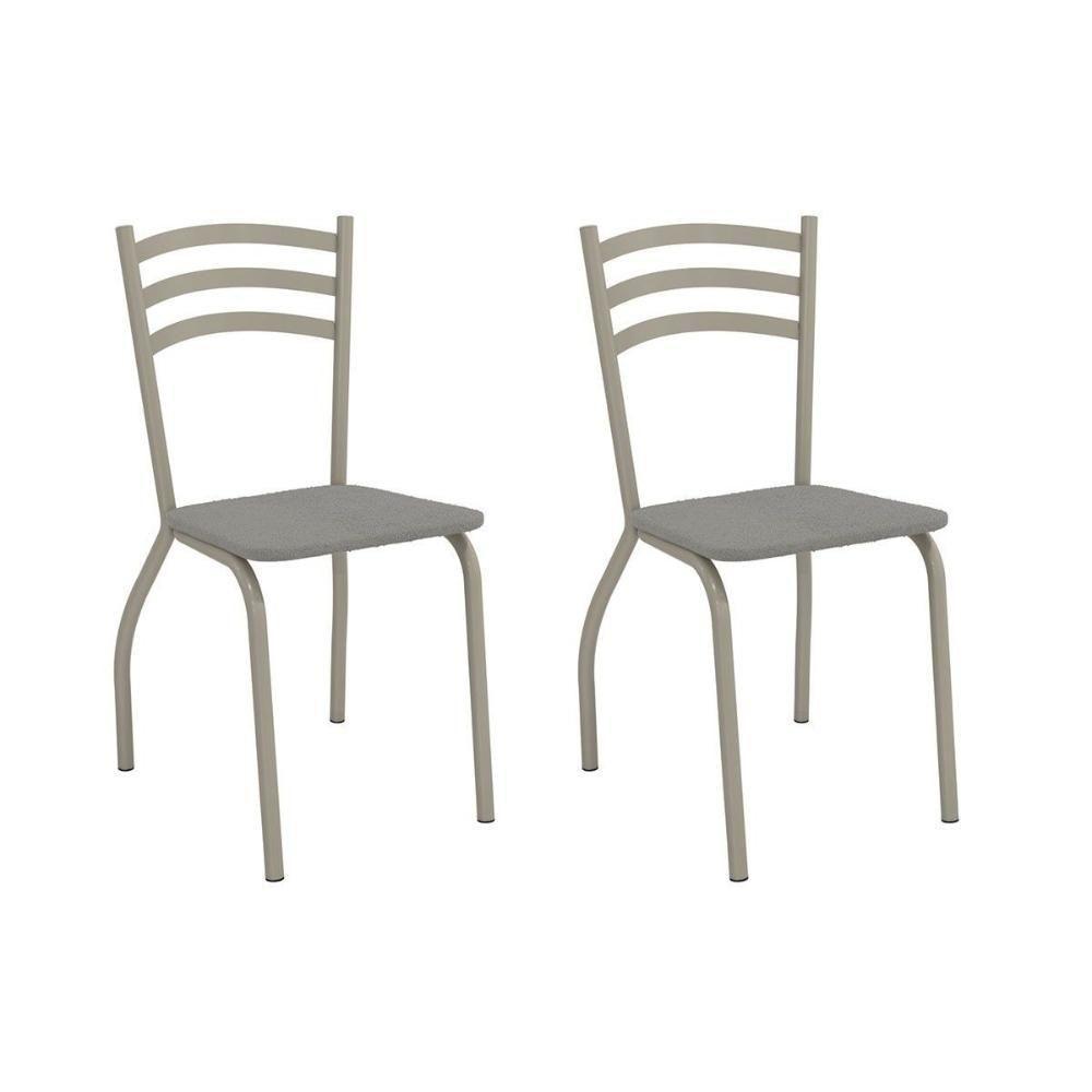 Kit 2 Cadeiras Sala Jantar Portugal 2c007nk Aço 2 Un Niquel-boucle Cinza - Kappesberg - 1