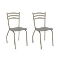 Kit 2 Cadeiras Sala Jantar Portugal 2c007nk Aço 2 Un Niquel-boucle Cinza - Kappesberg - 1