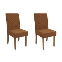 Kit 2 Cadeiras De Cozinha Gardênia 2cad149 Madeirado 2 Un Canela-boucle Terracota - Kappesberg - 1