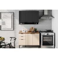 Cozinha Modulada Completa Alpha 2 Peças (1aéreo+1balcão) C2p53 Freijo-off White-preto - Carraro - 1