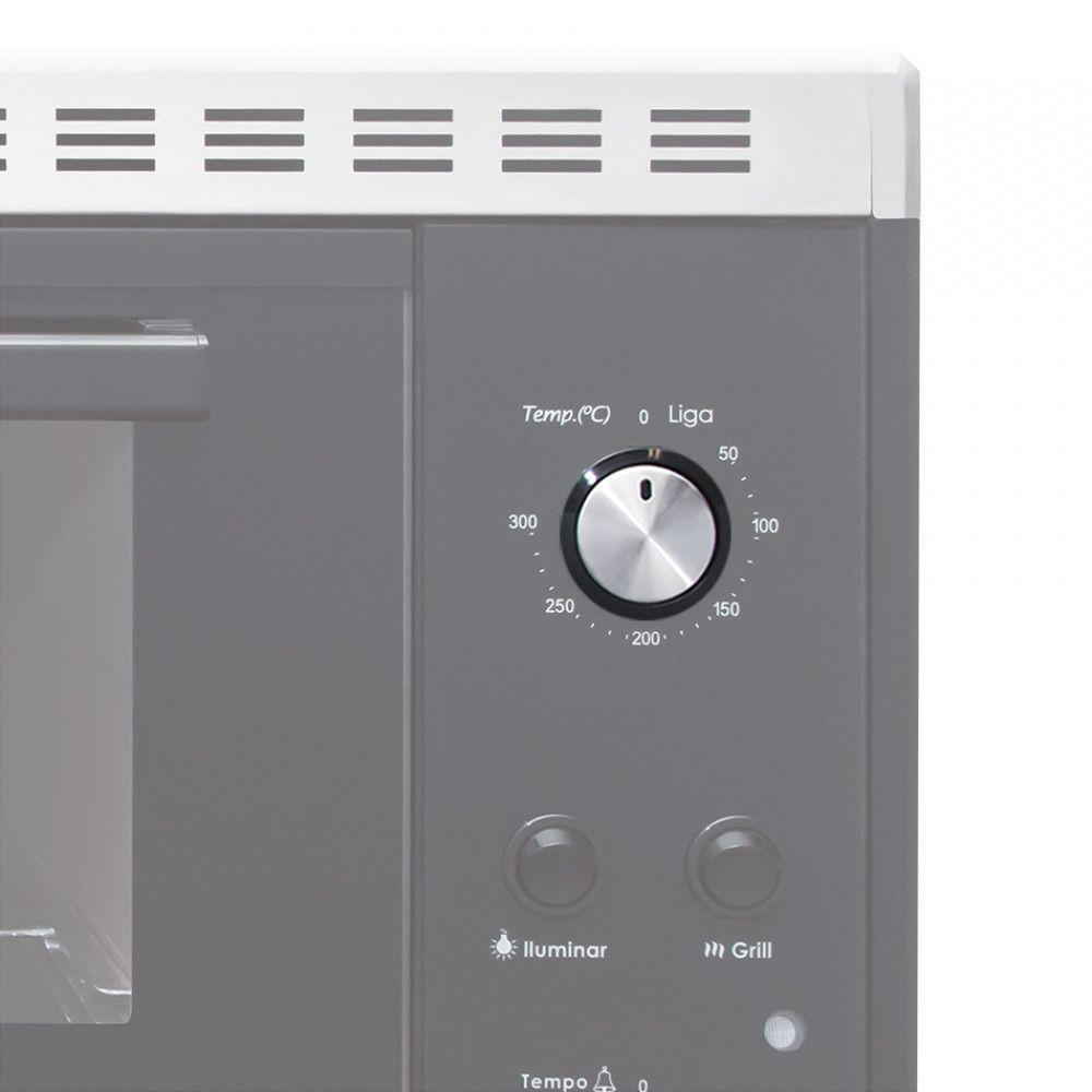 Botão Giratório Retrátil Para Forno De Embutir Prata Bivolt - 1