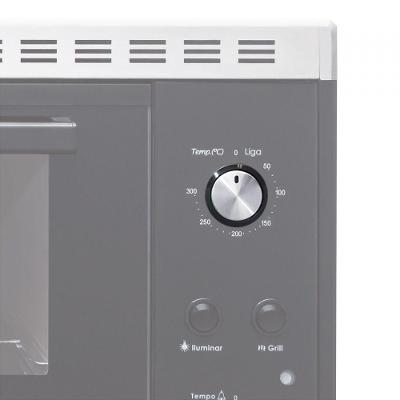 Botão Giratório Retrátil Para Forno De Embutir Prata Bivolt