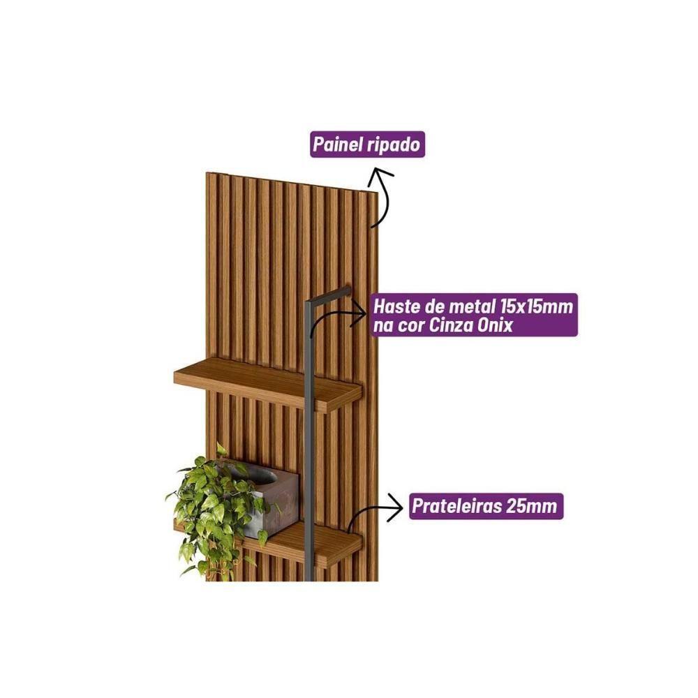 Módulo Lateral Ouro Preto 58cm P- Painel De Sala Nature-off White - Linea Brasil - 3