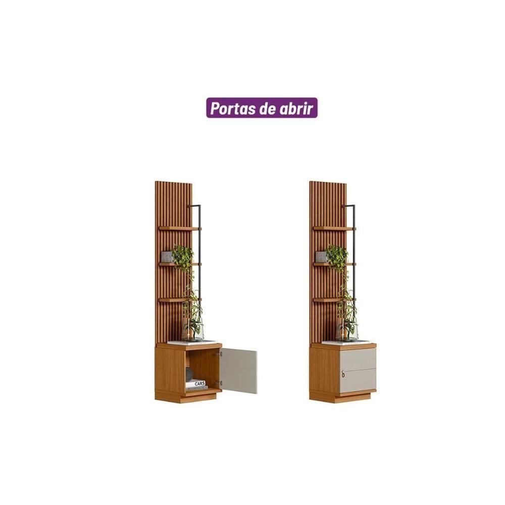 Módulo Lateral Ouro Preto 58cm P- Painel De Sala Nature-off White - Linea Brasil - 6