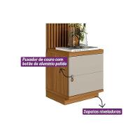 Módulo Lateral Ouro Preto 58cm P- Painel De Sala Nature-off White - Linea Brasil