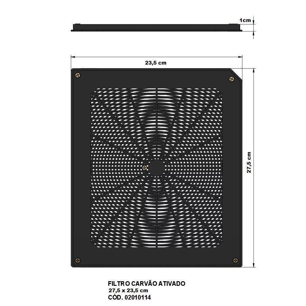 Filtro De Carvão Para Coifas Fogatti E Nardelli Antigas Preto - 2