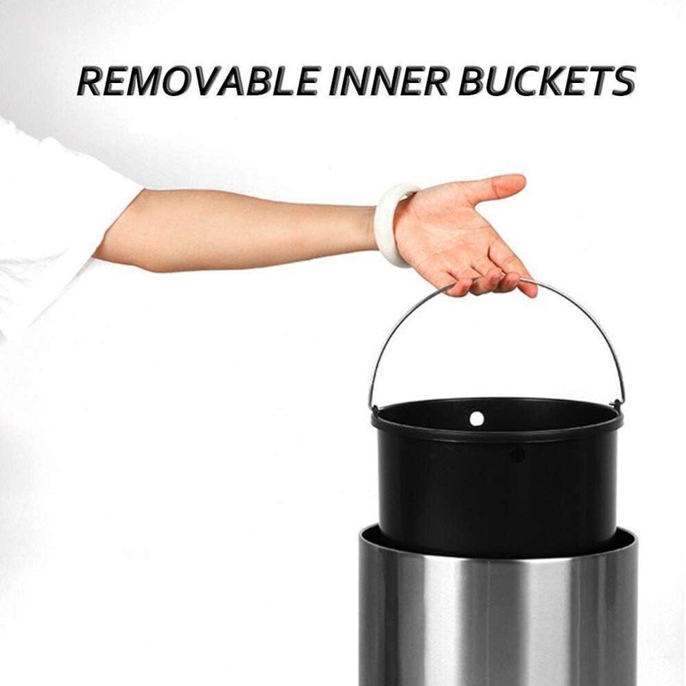 Lixeira Automatica Rose Gold Grande 12 Litros Sensor Inteligente Cozinha Banheiro Inox Cesto Lixo - 6