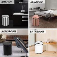 Lixeira Automatica Rose Gold Grande 12 Litros Sensor Inteligente Cozinha Banheiro Inox Cesto Lixo - 3