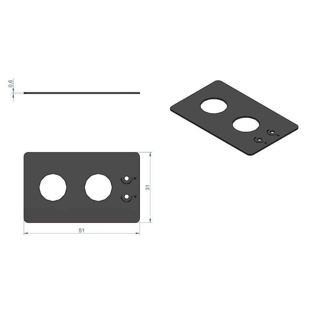 Vidro Preto Para Cooktop 2 Bocas Nardelli Preto - 2