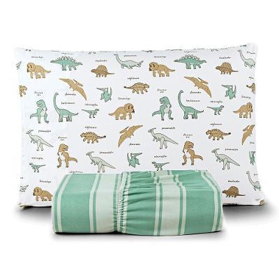 Jogo De Cama Lençol Kidsteem Solteiro Dinossauro 2 Pçs - 100% Poliéster