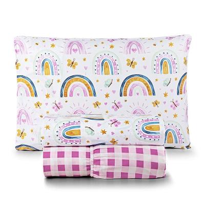 Jogo De Cama Lençol Kidsteem Solteiro Rainbow 3 Peças - 100% Poliéster