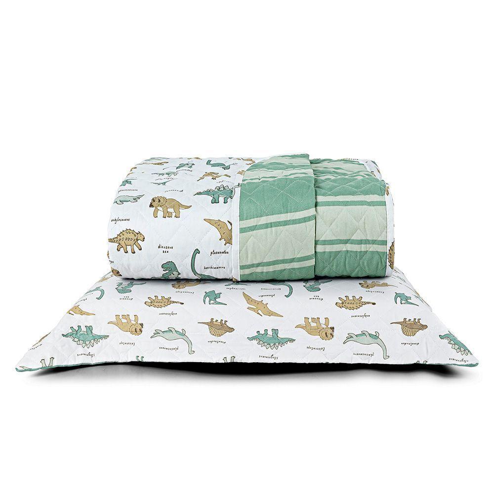 Cobre Leito Kidsteem Solteiro Micropercal Dinossauro 2 Peças - 100% Poliéster - 1