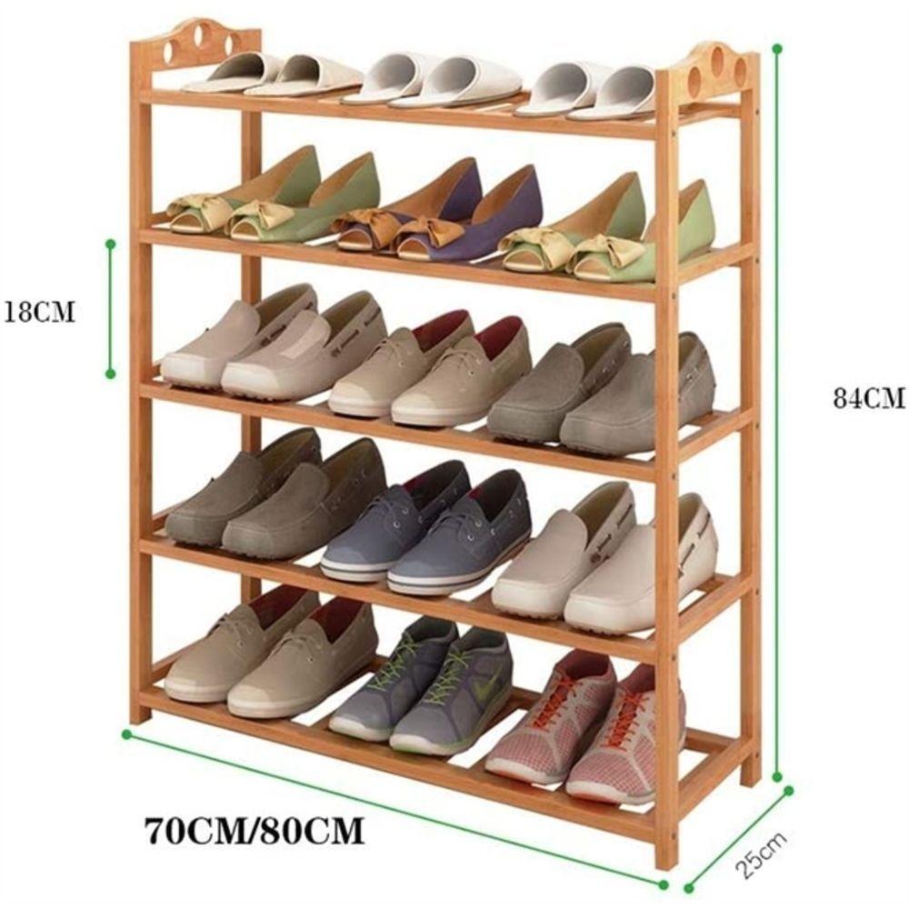 Sapateira Em Bambu Organizador Estante Com 5 Prateleiras 15 Pares Sapatos Organizador Casa Ecologico - 6