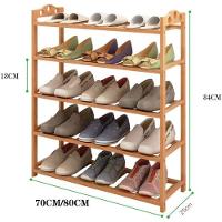Sapateira Em Bambu Organizador Estante Com 5 Prateleiras 15 Pares Sapatos Organizador Casa Ecologico - 6
