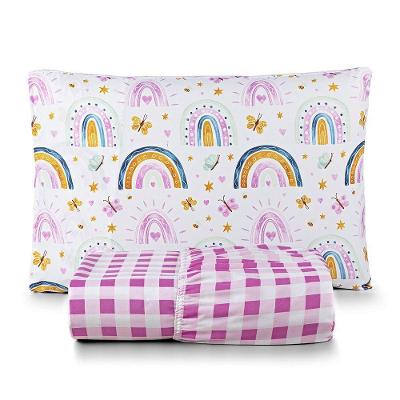 Jogo De Cama Lençol Kidsteem Solteiro Rainbow 2 Peças - 100% Poliéster