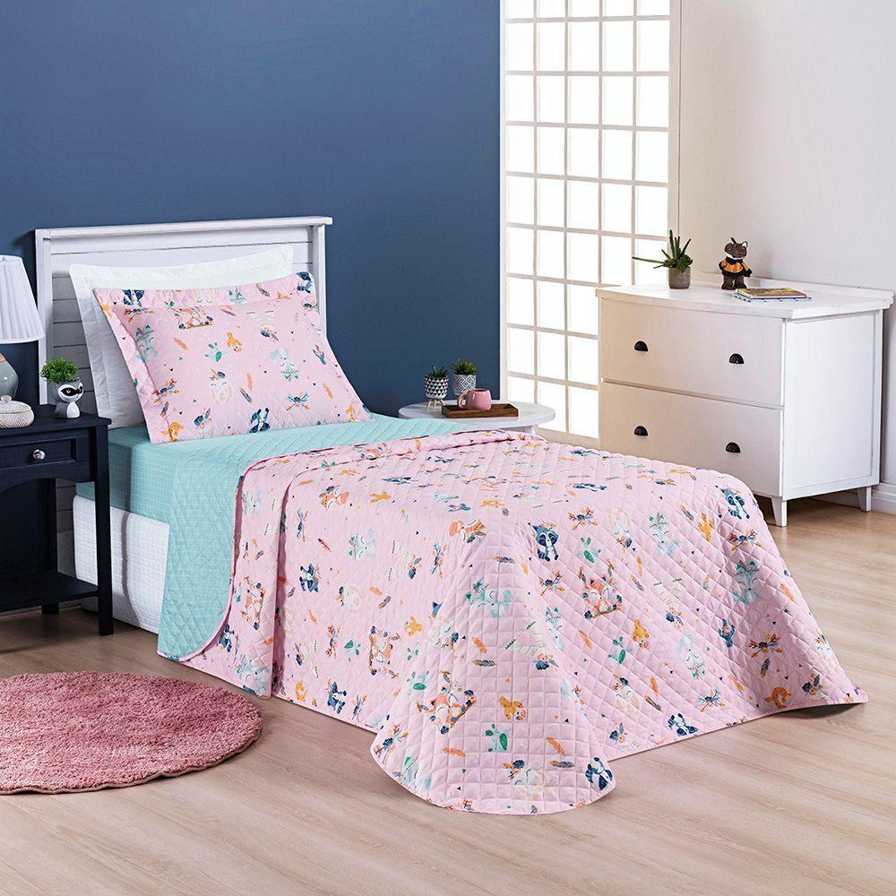 Cobre Leito Kidsteem Solteiro Micropercal Foxy 2 Peças - 100% Poliéster - 3