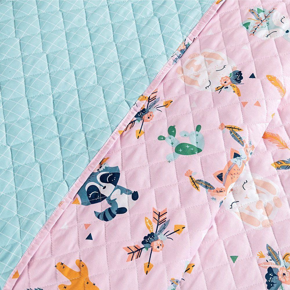 Cobre Leito Kidsteem Solteiro Micropercal Foxy 2 Peças - 100% Poliéster - 5