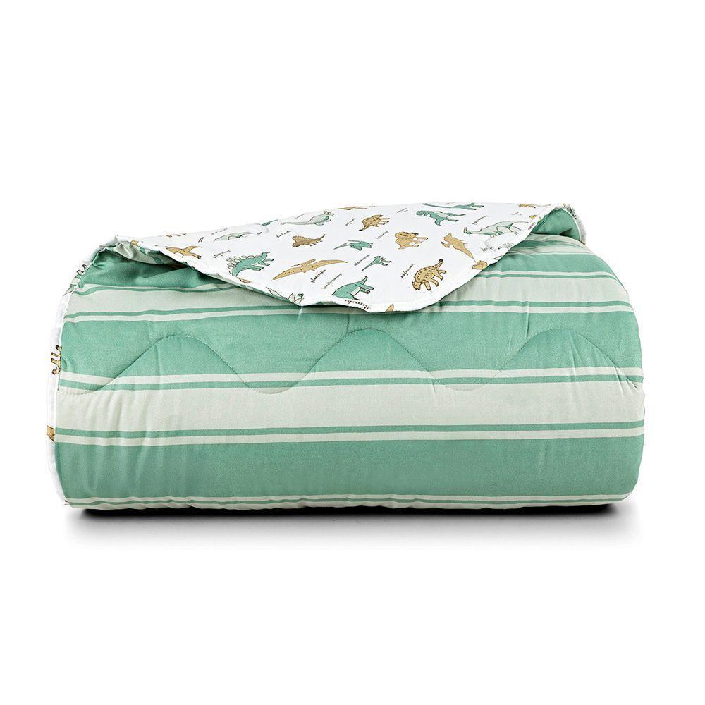 Edredom Kidsteem Solteiro Dupla Face Micropercal Dinossauro - 100% Poliéster - 2