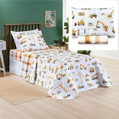 Coordenado Cobre Leito E Lençol Kidsteem Solteiro Manny 5 Pçs - 100% Poliéster