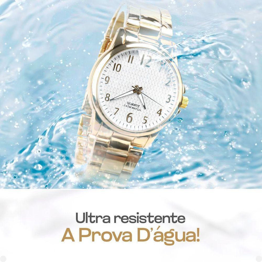 Relogio Feminino Banhado + Colar Ponto Luz + Pulseira Caixa Premium Presente Qualidade Premium - 3