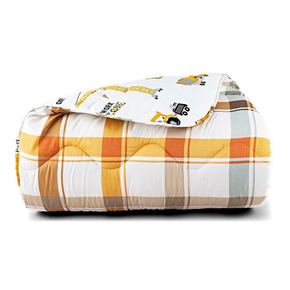 Edredom Kidsteem Solteiro Dupla Face Micropercal Manny - 100% Poliéster - 1