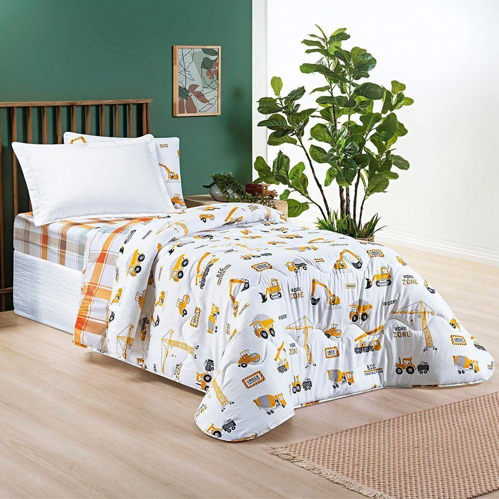 Edredom Kidsteem Solteiro Dupla Face Micropercal Manny - 100% Poliéster - 3