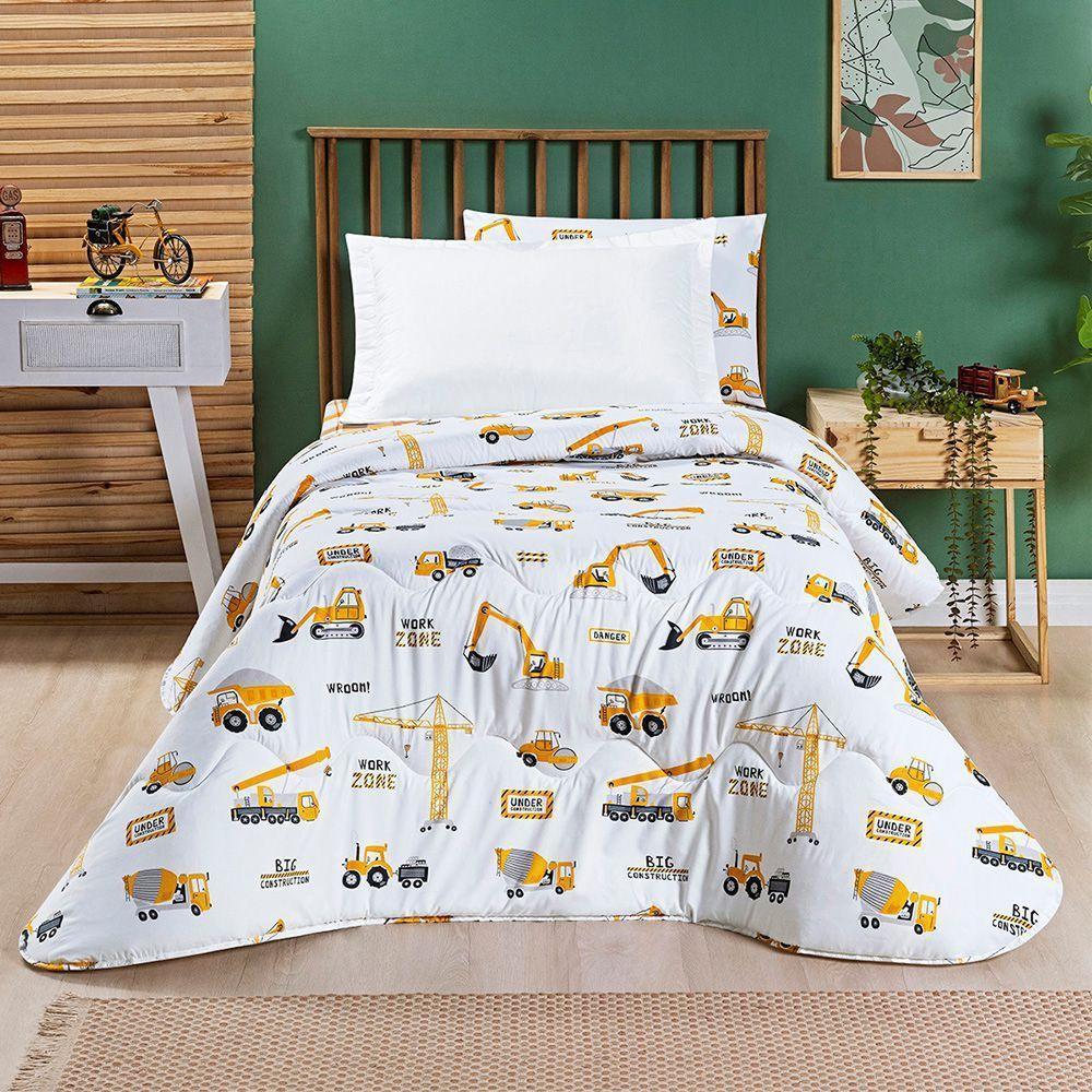 Edredom Kidsteem Solteiro Dupla Face Micropercal Manny - 100% Poliéster - 4