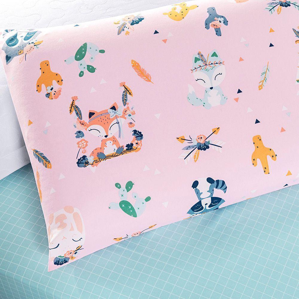 Coordenado Cobre Leito E Lençol Kidsteem Solteiro Foxy 5 Pçs - 100% Poliéster - 5