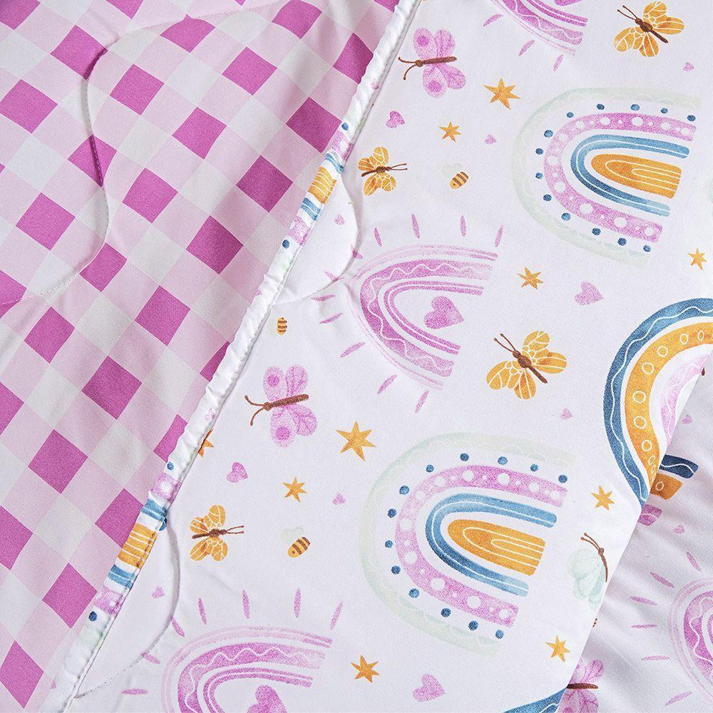 Edredom Kidsteem Solteiro Dupla Face Micropercal Rainbow - 100% Poliéster - 5