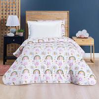 Edredom Kidsteem Solteiro Dupla Face Micropercal Rainbow - 100% Poliéster