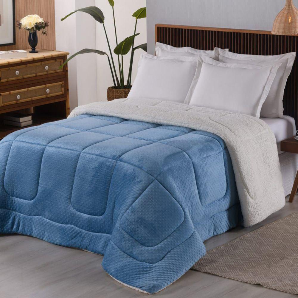 Edredom Coberdrom Phoa Especial Pesado King - Azul - 100% Poliéster - 1