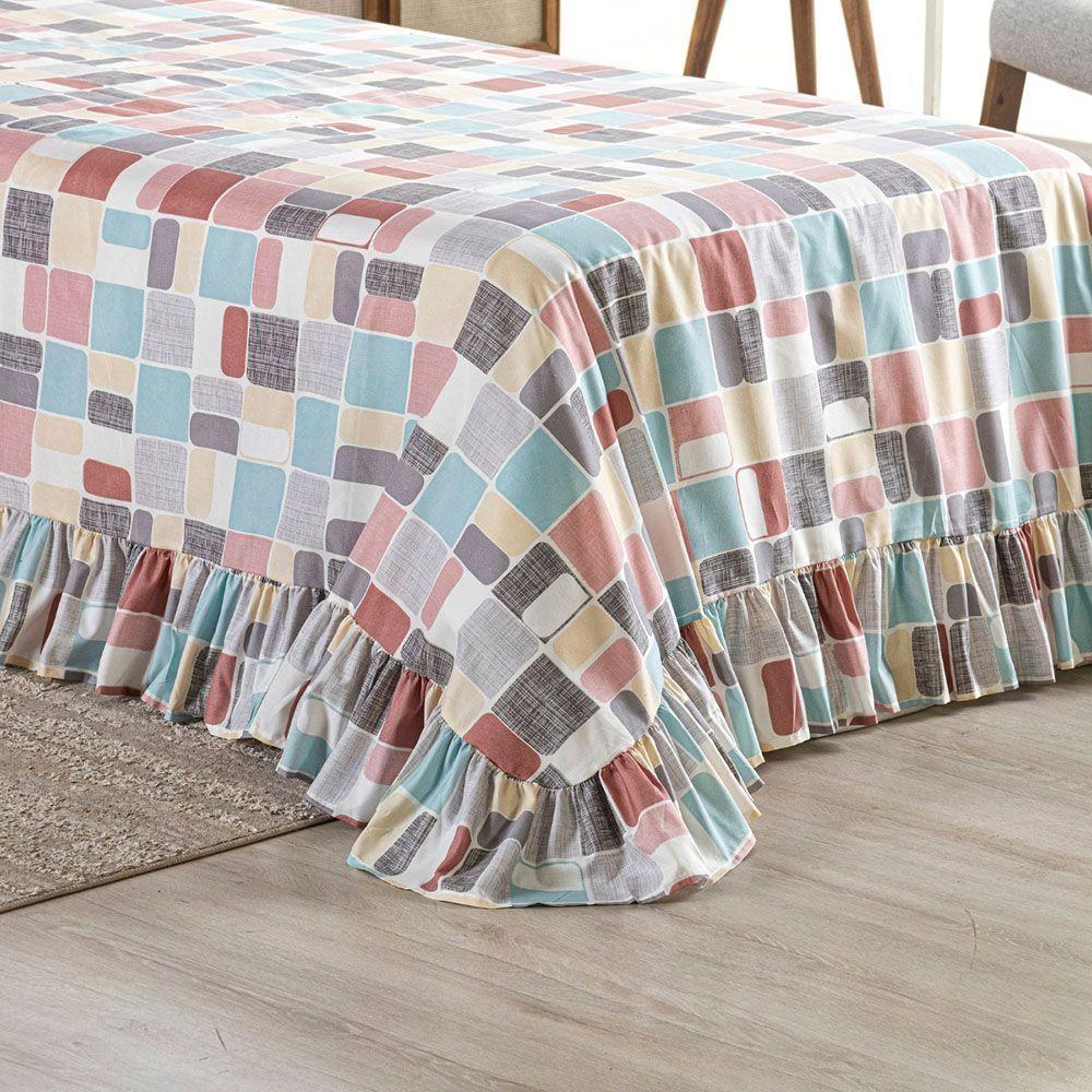 Colcha Casal Pratica 3 Peças - Cor 1 - 100% Poliéster - 3