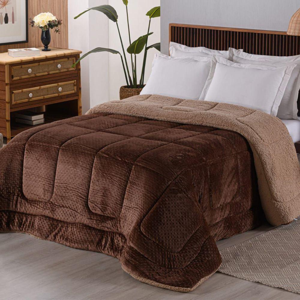 Edredom Coberdrom Phoa Especial Pesado King - Terracota - 100% Poliéster - 1