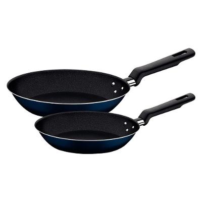 Jogo De Frigideiras Tramontina Ravena Azul Em Alumínio Antiaderente Starflon 2 Peças