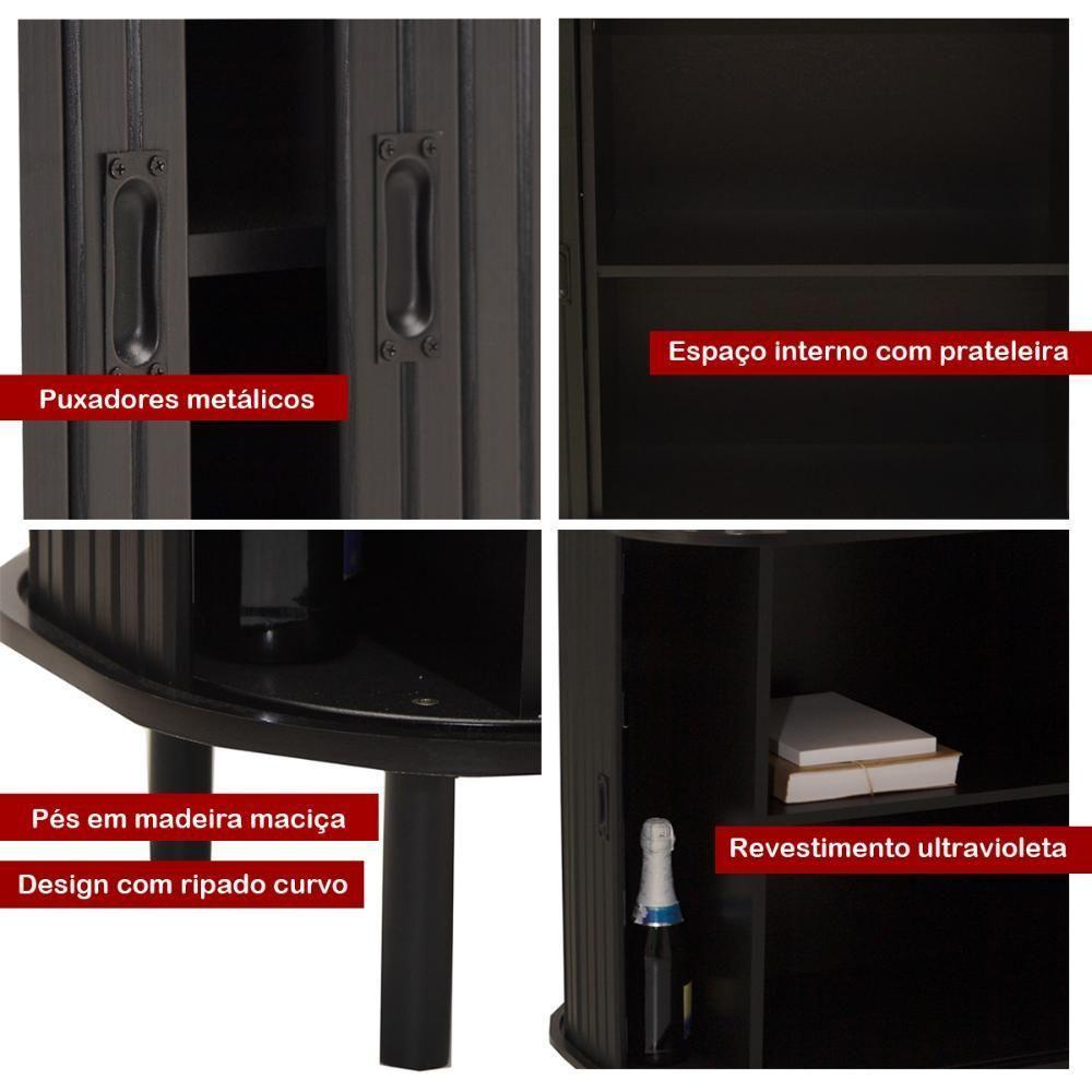 Aparador Buffet Ditália 2 Portas R-635 Preto - 3