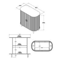 Aparador Buffet Ditália 2 Portas R-635 Preto - 6