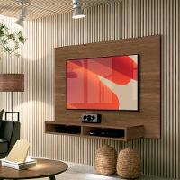 Painel Pequeno Para Tv 43 Polegadas Suspenso 1,20m Com Nicho Nogueira - 1