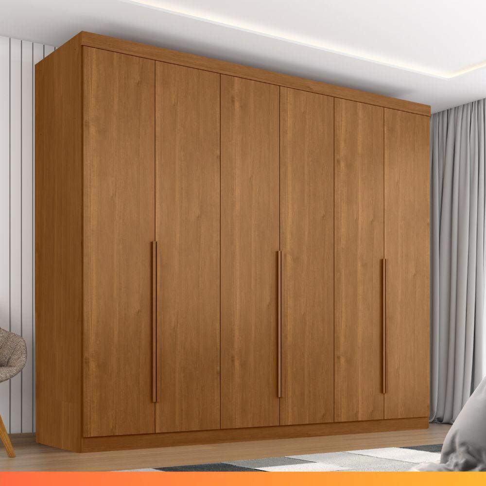 Guarda Roupas Casal 6 Portas 4 Gavetas Alvorada Madeirado - 3