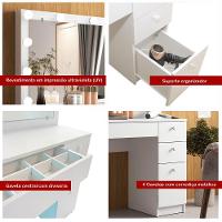 Penteadeira Ditália 4 Gavetas + Kit Luz Pe-110 Branco - 8