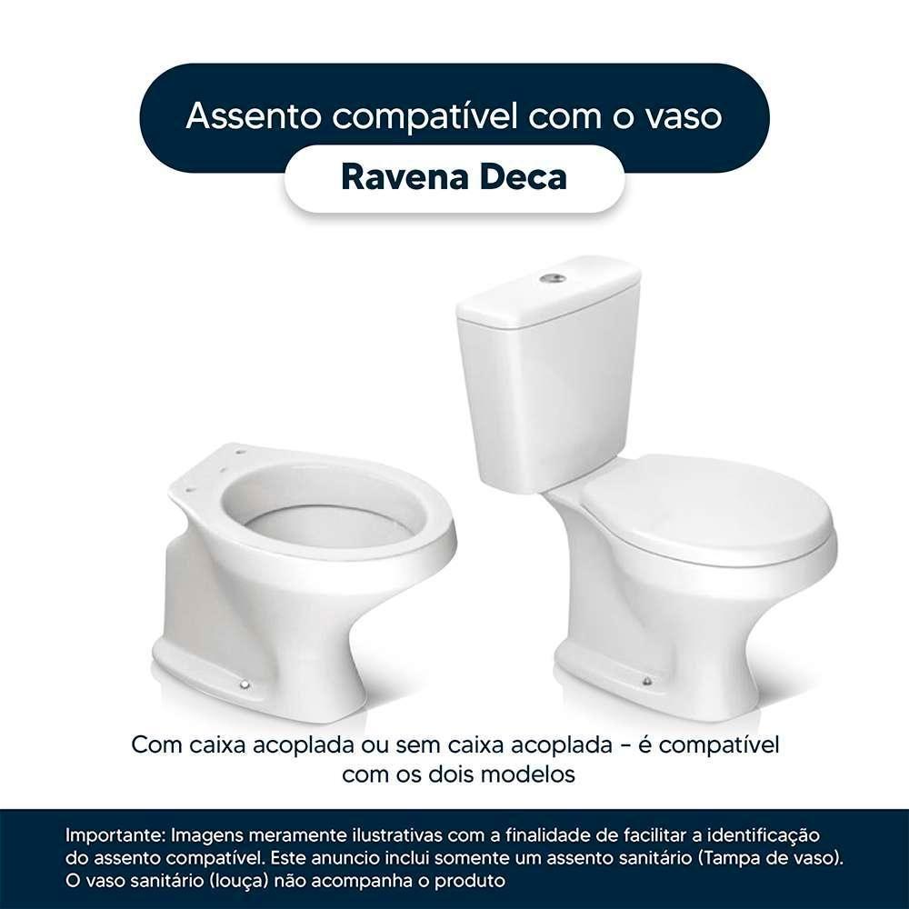 Tampa De Vaso Poliéster Ravena Amendoa Para Bacia Deca Com Ferragem Dourada - 2
