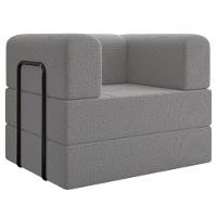 Poltrona Cama Modular 90 Cm Monaco Linho Cinza Vconcept Cinza - 1