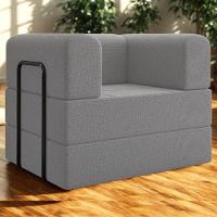 Poltrona Cama Modular 90 Cm Monaco Linho Cinza Vconcept Cinza - 5