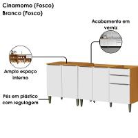 Balcao Para Pia 120 Cm E Balcao Com Tampo 70 Cm Cinamomo Branco Armoveis Cinamomo Branco - 5