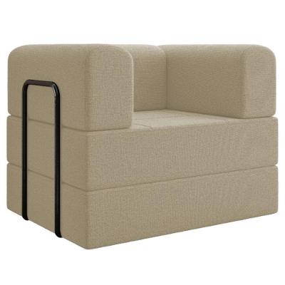 Poltrona Cama Modular 90 Cm Monaco Linho Bege Vconcept Bege