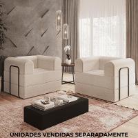 Poltrona Cama Modular 90 Cm Monaco Linho Bege Vconcept Bege - 8