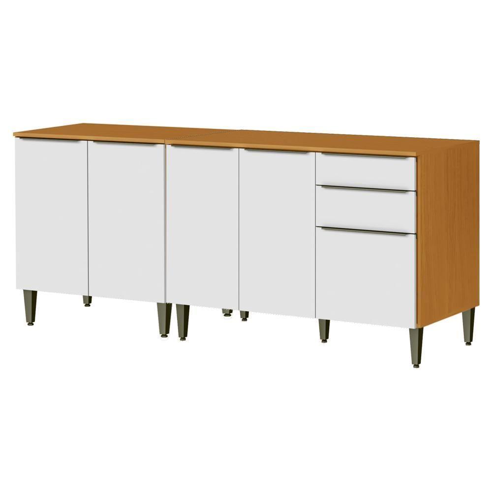 Balcao Com Tampo 120 Cm E Balcao Com Tampo 70 Cm Cinamomo Branco Armoveis Cinamomo Branco - 1