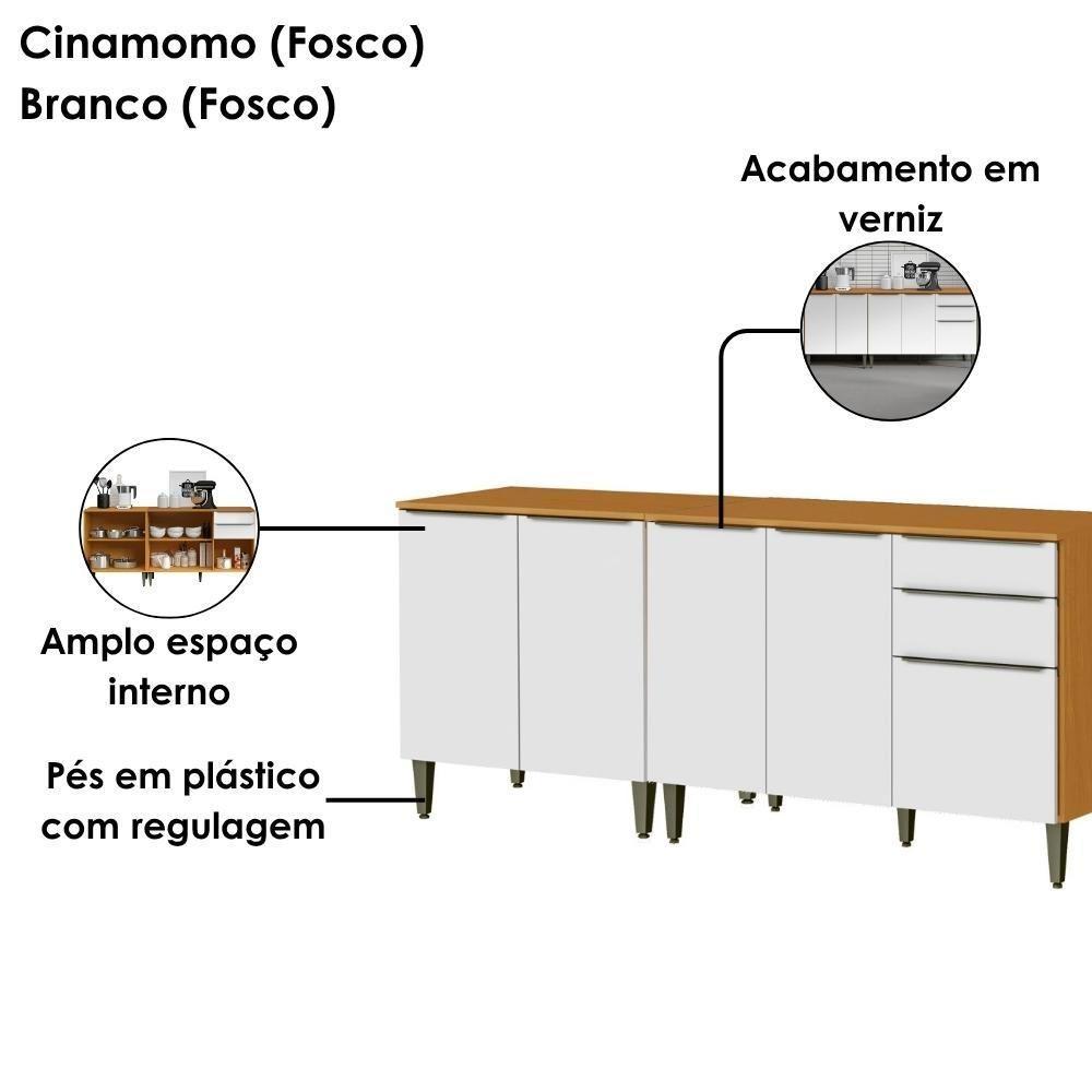Balcao Com Tampo 120 Cm E Balcao Com Tampo 70 Cm Cinamomo Branco Armoveis Cinamomo Branco - 5