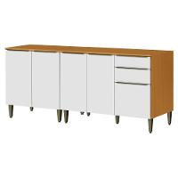 Balcao Com Tampo 120 Cm E Balcao Com Tampo 70 Cm Cinamomo Branco Armoveis Cinamomo Branco - 1